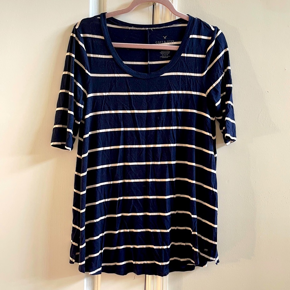 American Eagle 1/2 sleeved Striped Shirt